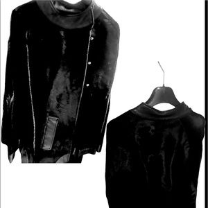 Donald j Plinner leather ad faux fur coat